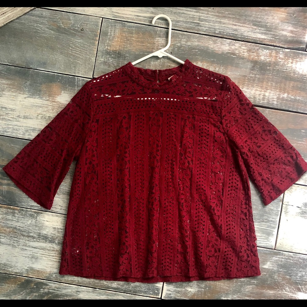 Lace high neck top from LOFT